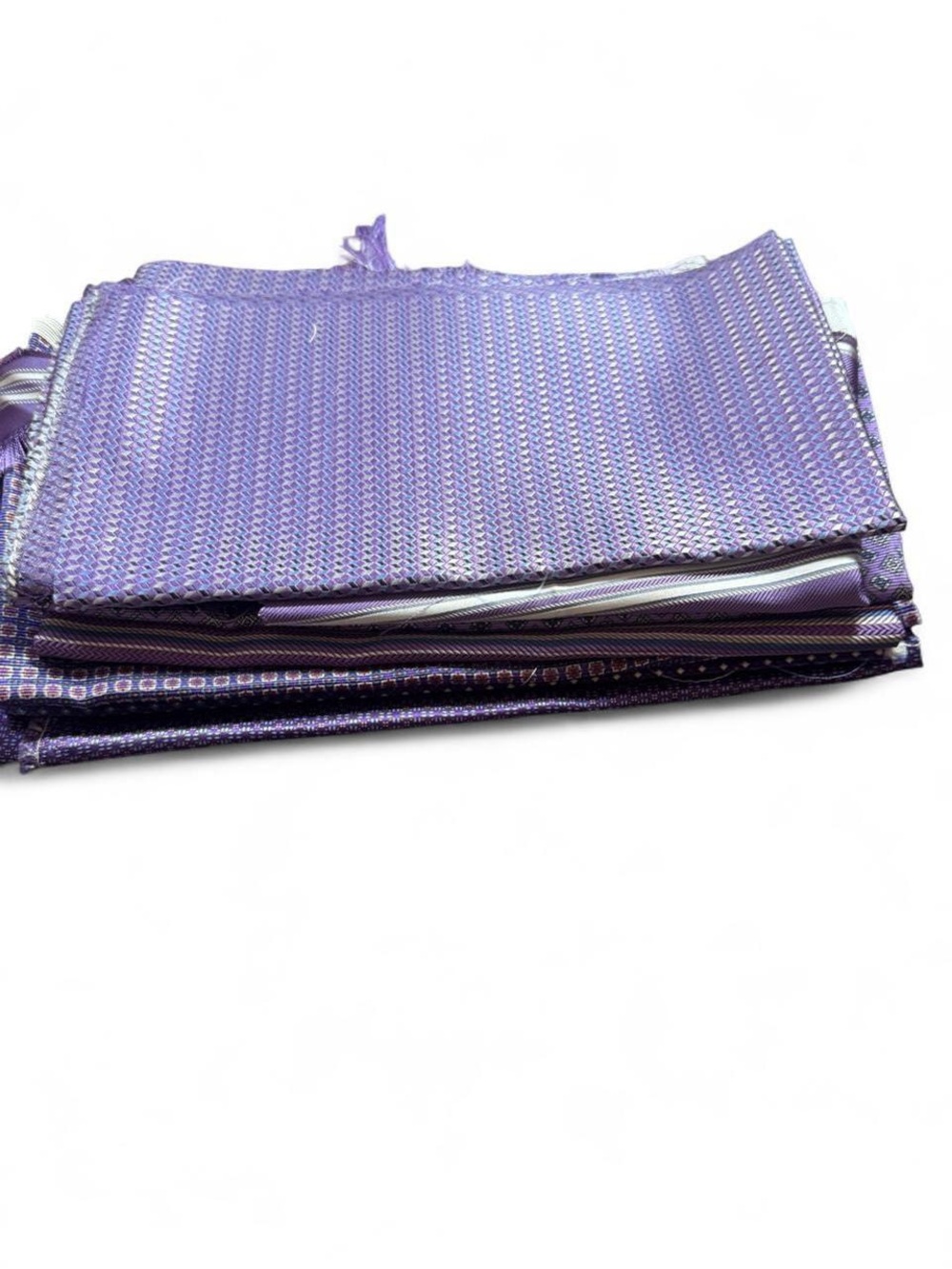 7pc bundle lot purple 100% Italian silk fabric remnants sewing diy